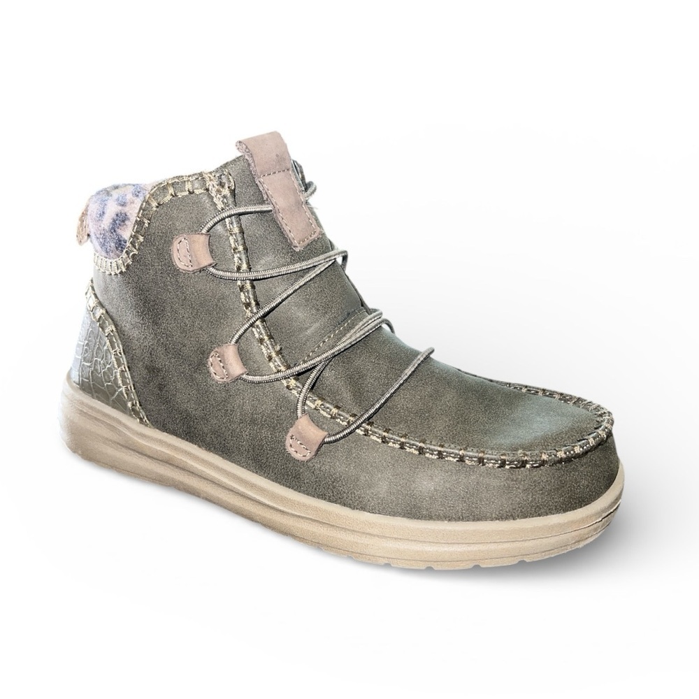 Hey Dude Eloise Womens Size 8 Suede Ankle Boots Green Comfort Casual Shoes